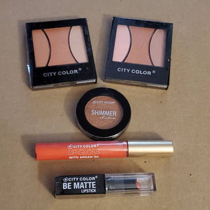 CITY COLOR LOT Palette Coral Blush Brown Bronzer Phoebe Class Flirt Cheers Life